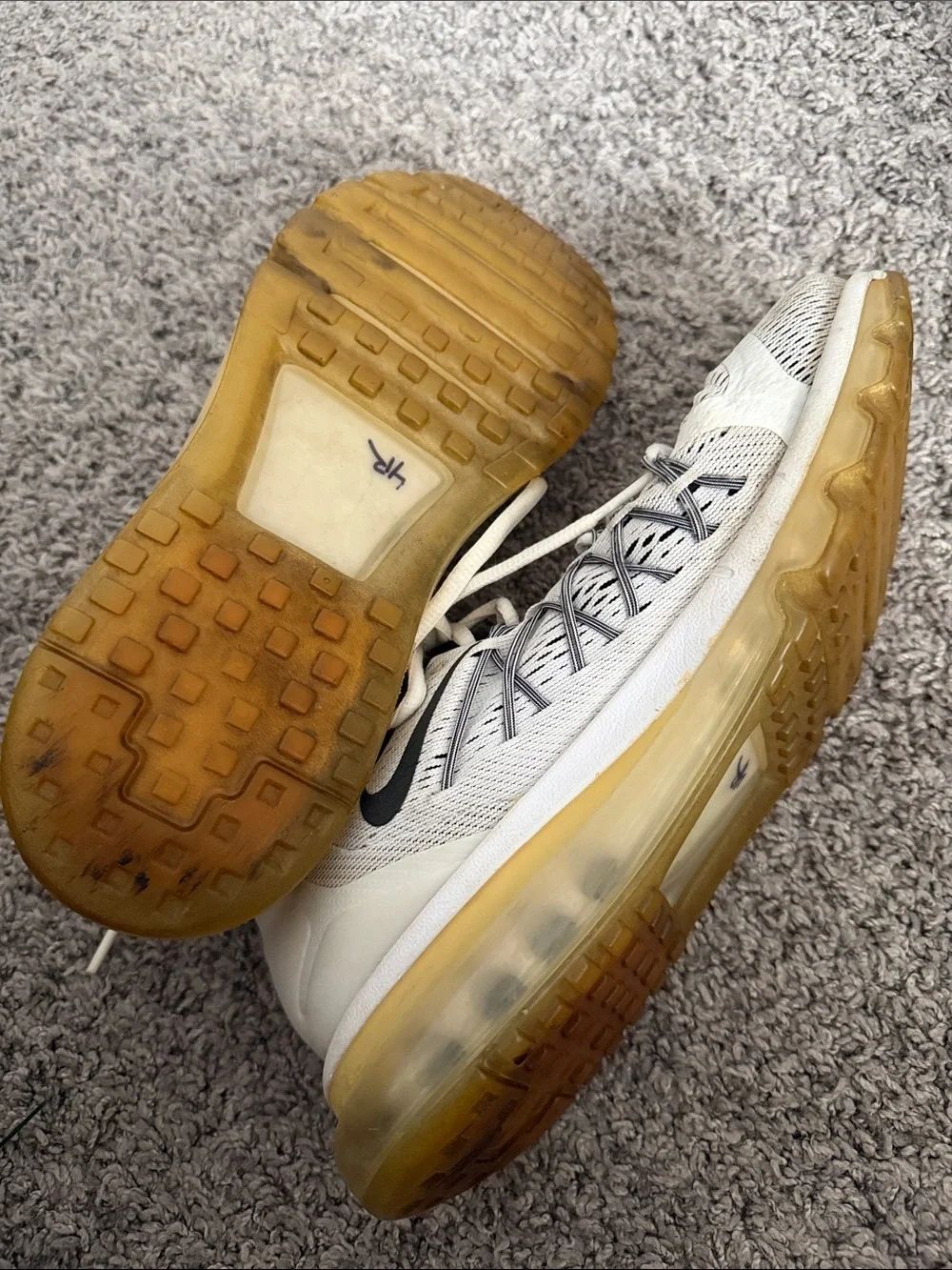 Nike Women’s White and Black Athletic Sneakers with Gum Outsole